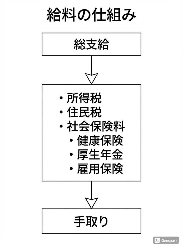 給料の仕組み 総支給から手取りまでの図解
